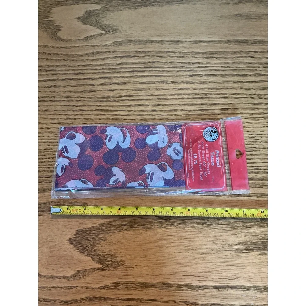 Vintage Disney Mickey & Co Printed Tissue Paper 4 packs 20x30 Red Purple Polka